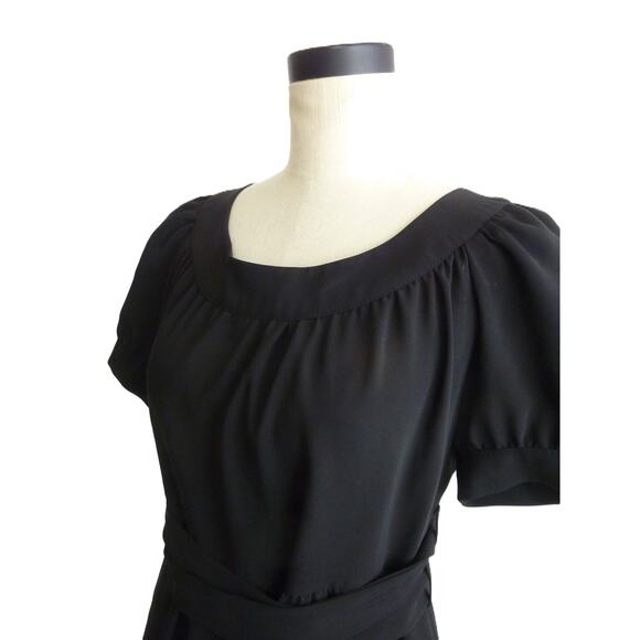 Zara Basic Black Chiffon Dress Size M - Picture 6 of 9